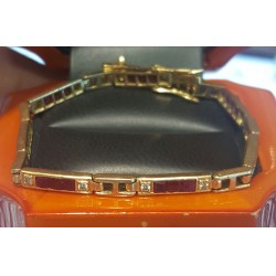 Estate 3.00Ct Ruby and Diamond Tennis Bracelet 14k Gold